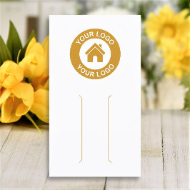 Eenvoudige Logo White Hair Clip Barrette-schermkaa Visitekaartje