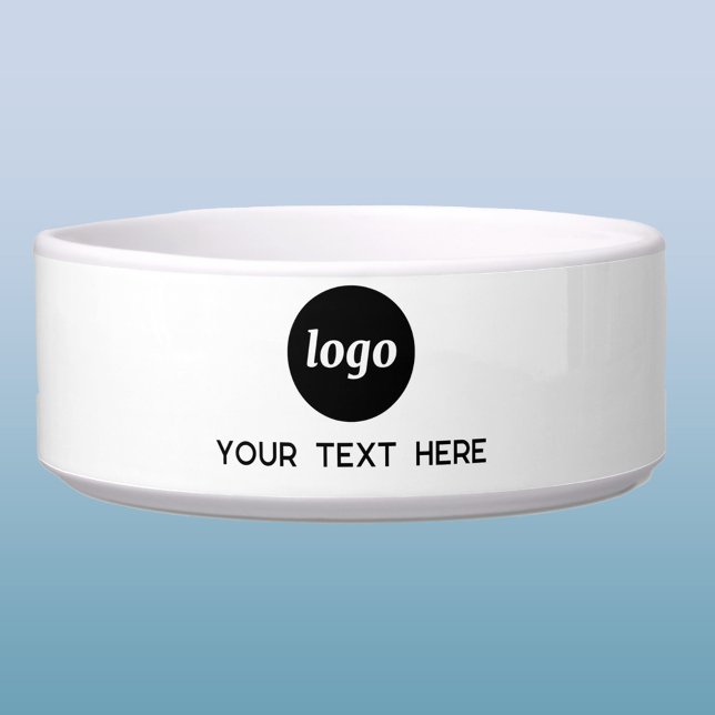 Eenvoudige logo zakelijke branding promotionele hu voerbakje (Simple logo with custom text promotional business branding pet bowl for dog friendly premises)