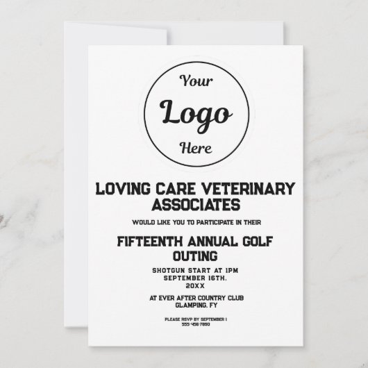Eenvoudige logo zakelijke golfuitnodiging (Voorkant)