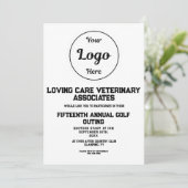 Eenvoudige logo zakelijke golfuitnodiging (Staand voorkant)