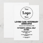 Eenvoudige logo zakelijke golfuitnodiging (Voorkant / Achterkant)