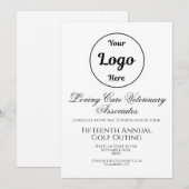 Eenvoudige Logo Zakelijke Golfuitnodiging Script (Voorkant / Achterkant)