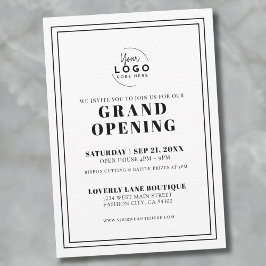 Eenvoudige Logo Zakelijke Grand Opening Kaart