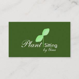 Eenvoudige Logo Zakelijke Kaart voor Plantenwinkel Visitekaartje