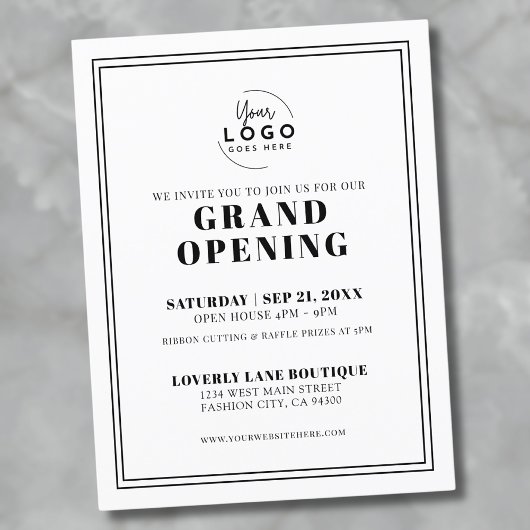 Eenvoudige Logo Zakelijke Opening Uitnodiging