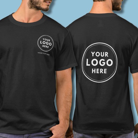 Eenvoudige Logo Zakelijke Professionele Zwart T-shirt