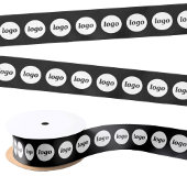 Eenvoudige Logo Zakelijke Verpakking Zwart Satijnen Lint