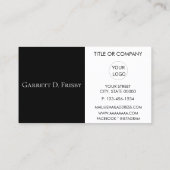 Eenvoudige Logo Zwart-wit QR-code Corporate Visitekaartje (Achterkant)