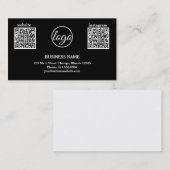 Eenvoudige Logo zwart-witmatige QR-code Visitekaartje (Voorkant / Achterkant)