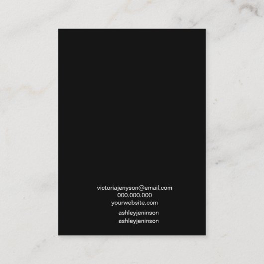 Eenvoudige logo zwart witte sieraden ketting displ visitekaartje (Achterkant)