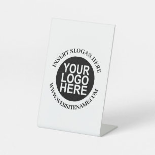 Eenvoudige logovervanging & moderne professionele reclamebord met voetstuk