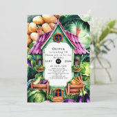 Eenvoudige lokaal geteelde boeren markt verjaardag kaart (Staand voorkant)