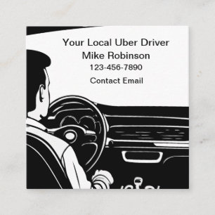 Eenvoudige Lokale Uber Bestuurder Thema Visitekaar Vierkante Visitekaartje