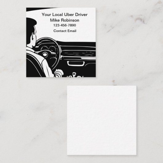 Eenvoudige lokale Uber Driver Theme Visitekaartjes (Voorkant / Achterkant)