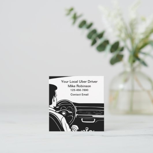 Eenvoudige lokale Uber Driver Theme Visitekaartjes (Staand voorkant)