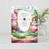 Eenvoudige Lollipop Candyland Verjaardag Kaart (Staand voorkant)