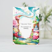 Eenvoudige Lollypop Candyland Verjaardag  Bedankkaart (Staand voorkant)