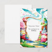 Eenvoudige Lollypop Candyland Verjaardag  Bedankkaart (Voorkant / Achterkant)