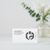 Eenvoudige loodgieter & elektricien visitekaartje (Staand voorkant)
