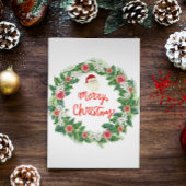 Eenvoudige loof krans 1 foto kerst feestdagenkaart