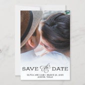 Eenvoudige  look | Foto's opslaan datum Magnetische Uitnodiging (Voorkant)