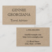 Eenvoudige  look Travel Adviser Visitekaartje (Voorkant / Achterkant)