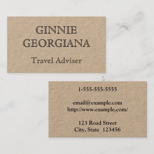 Eenvoudige  look Travel Adviser Visitekaartje (Voorkant / Achterkant)