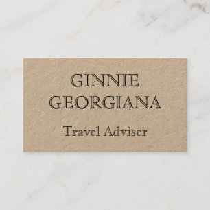 Eenvoudige  look Travel Adviser Visitekaartje