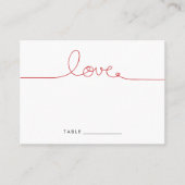 Eenvoudige Loopy Liefde Rode Hart Minimalistische  Plaatskaartje (Voorkant)