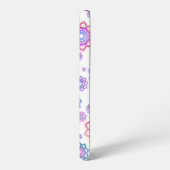 Eenvoudige Lotus Flower Monogram Pink Pastel Green Samsung Galaxy Hoesje (Linkerkant)