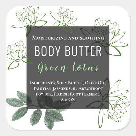 Eenvoudige Lotus Flower Product Sticker | Etiket (Voorkant)