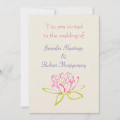 Eenvoudige Lotus Flower/Water Lily Wedding Kaart (Voorkant)