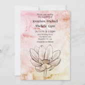 Eenvoudige lotusbloem | Roze Goud Marmer Grote Bru Kaart (Voorkant)