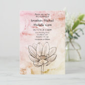 Eenvoudige lotusbloem | Roze Goud Marmer Grote Bru Kaart (Staand voorkant)