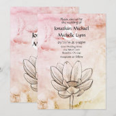 Eenvoudige lotusbloem | Roze Goud Marmer Grote Bru Kaart (Voorkant / Achterkant)