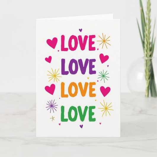 Eenvoudige Love Hearts Kaart (Voorkant)