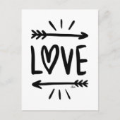 Eenvoudige "LOVE" met zwart op wit Briefkaart (Voorkant)