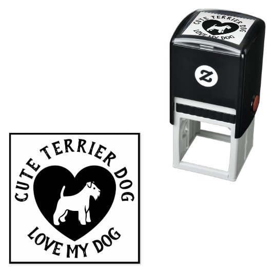 Eenvoudige Love Terrier Hond Zelfinktende Stempel (In situ)