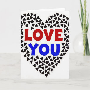 Eenvoudige Love You Driehoekkaart Kaart