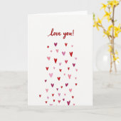 Eenvoudige Love You Falling Hearts Kaart (Gele Bloem)