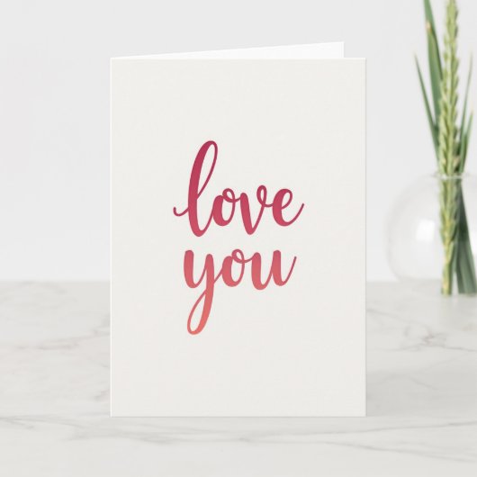 Eenvoudige Love You Gradiëntkaart Kaart (Voorkant)