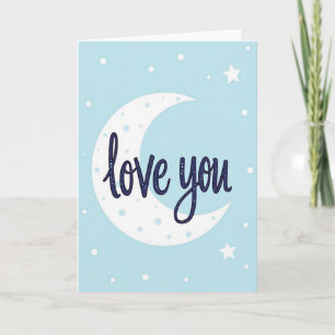 Eenvoudige Love You Maan Stip Kaart