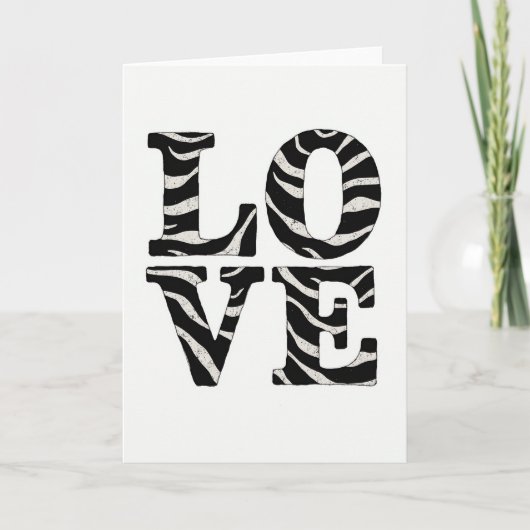Eenvoudige Love Zebra Kaart (Voorkant)