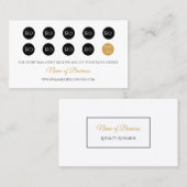 Eenvoudige loyaliteit beloont elegant zwart en gou klantenkaartje (Voorkant / Achterkant)