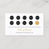 Eenvoudige loyaliteit beloont elegant zwart en gou klantenkaartje (Voorkant)