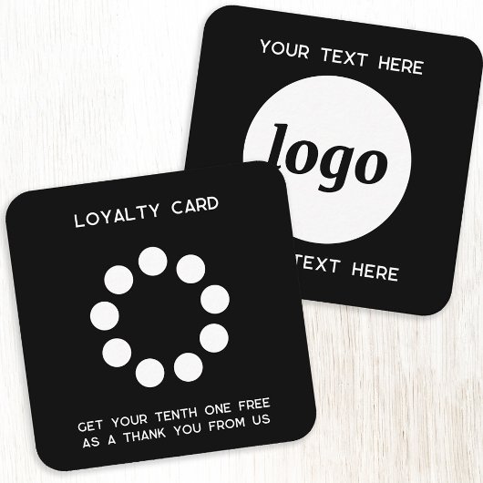 Eenvoudige Loyalty Card met Logo en Tekst Vierkante Visitekaartje