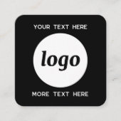 Eenvoudige Loyalty Card met Logo en Tekst Vierkante Visitekaartje (Voorkant)