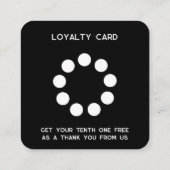 Eenvoudige Loyalty Card met Logo en Tekst Vierkante Visitekaartje (Achterkant)