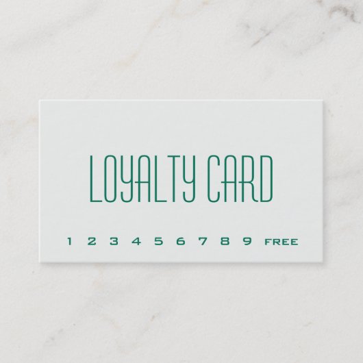 Eenvoudige Loyalty Green Punch Card (Voorkant)