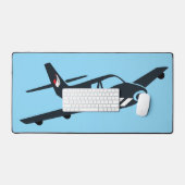 Eenvoudige Luchtvaart, Monogram Vliegtuig op Blauw Bureaumat (Keyboard & Muis)